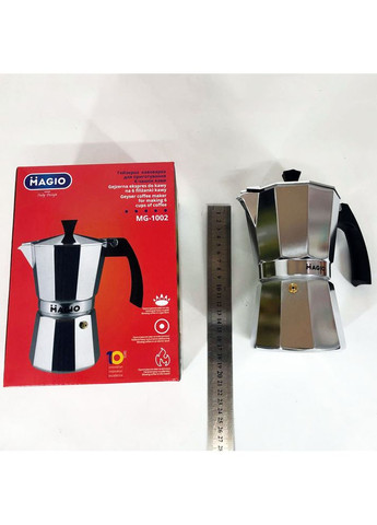 Кофеварка для плиты Magio MG-1002 300 мл, Кофеварка гейзерная для электрической плиты, Гейзер OG-223 для кофе Unique (352770254)