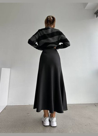 Чорна жіноча спідниця шовкова колір чорний р.42/46 449111 New Trend