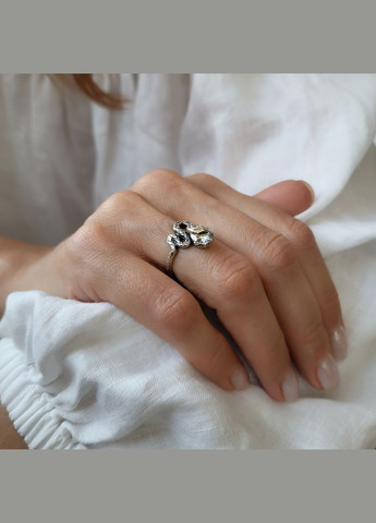 Серебряное кольцо Змея с Белым камнем размер серебро 925 пробы черненное 1221 3.50г No Brand (317206176)