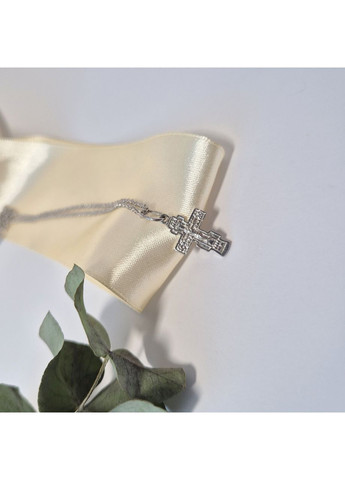 Срібний Хрест з розп'яттям срібло 925 проби Родоване 3065р 1.30г Nobrand (372473936)