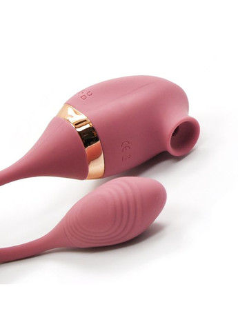Вакуумний вібратор з відростком для точки G, 7 режимів, темно-рожевий Sweet Em (369608677)