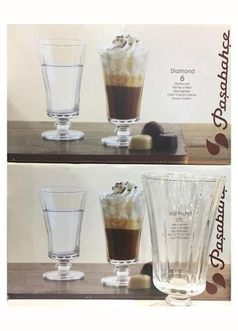 Набор 6 стеклянных рюмок Diamond 130мл для коктейлей и ликера. Pasabahce (329896506)