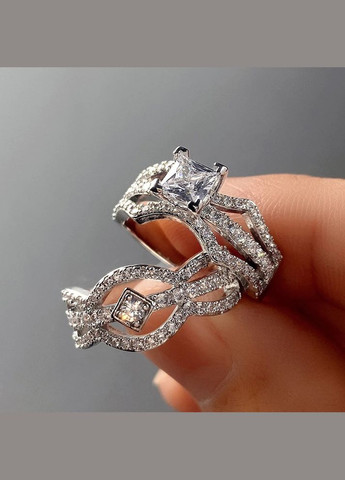 Женские парные кольца парные обручальные кольца набор 2 шт. Бриллиантовое Сияние размер 18 Fashion Jewelry (285814471)