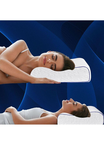 Подушка ортопедична NeckWave 60х40х11/9 см анатомічна з ефектом пам'яті для сну на боці, спині IDEIA (364122450)