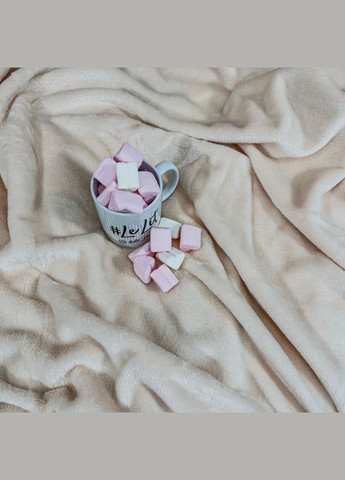 Плед микрофибра велсофт однотонный на диван полуторный 150х200 Беж (М-lel-001) No Brand (308754646)