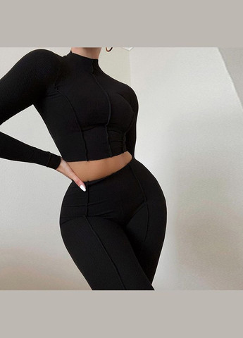 Черный костюм в рубчик No Brand (303811612)