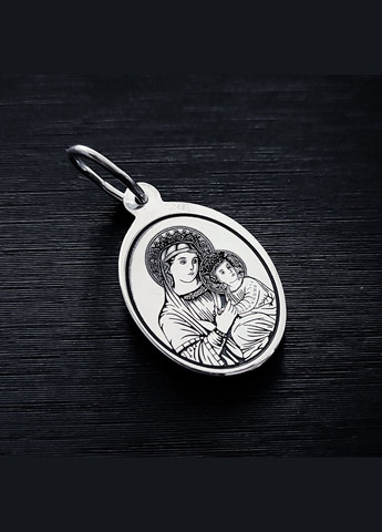 Срібна ікона з молитвою Отче наш. Срібний підвіс ладанка маленький овал 16×13 мм арт.41201 No Brand (301537926)