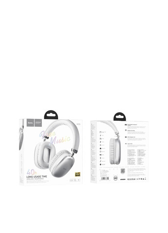 Беспроводные накладные наушники W35 цвет серебристый CB-00265582 Hoco (314910010)