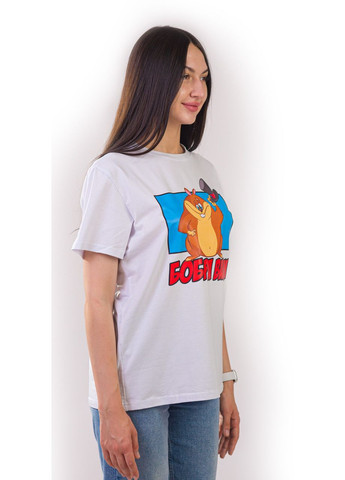 Белая футболка унисекс белая с коротким рукавом с принтом "бобра вам" раз. xl 4PROFI кулир (298127408)