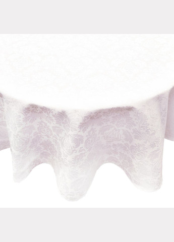 Однотонная овальная жаккардовая тефлоновая скатерть с водоотталкивающей пропиткой на овальный стол Белая 140, 300 Maystat (305775383)