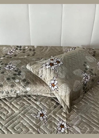 Стеганое покрывало с наволочками на большую кровать с кружевом евроразмер К50051 (К5005-1) No Brand (306633840)