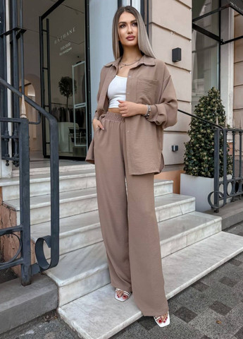 Базовый повседневный свободный костюм двойка: рубашка + штаны Україна (328392194)