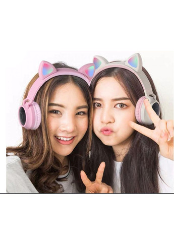 Bluetooth-гарнитура W27 Cat Ear Grey/Pink (W27GP) Hoco (332960179)