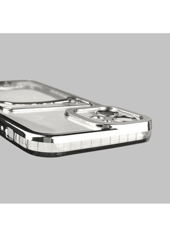 Чехол для iPhone 12 с серебряной окантовкой с карманом для карт на айфон 12 серебряный Apple (366020598)