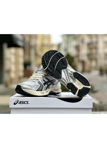 Белые летние кроссовки asics gel-kayano 14 white silver black асикс гель кахано 14 No Brand