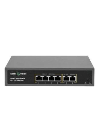 Комутатор мережевий POE GV-006-D-04+2P GreenVision (315342425)