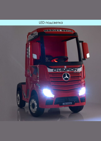 Электромобиль детский грузовик Mercedes M 4208EBLR-3 (2), с прицепом. Красный Bambi (282823416)