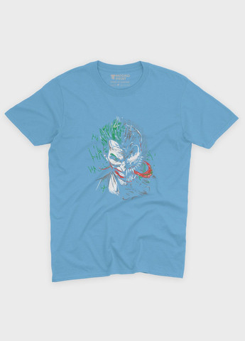 Блакитна демісезонна футболка для хлопчика з принтом суперзлодія - джокер (ts001-1-lbl-006-005-028-b) Modno