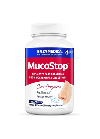 Натуральная добавка MucoStop, 48 капсул Enzymedica (293477334)