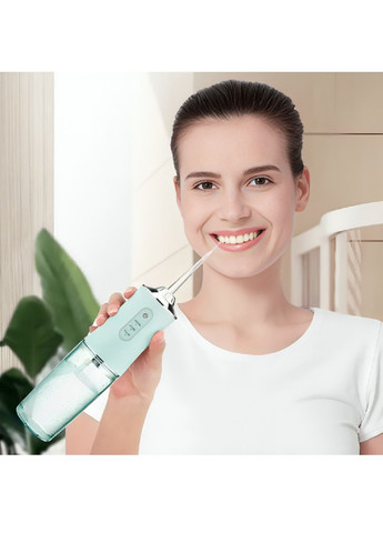 Іригатор акумуляторний з індикатором заряду для видалення бактерій в порожнині рота 230 мл 1400mAh (480044-Prob) Блакитний Unbranded (328647227)