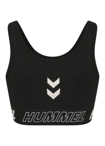 Спортивний топ бавовняний подвійний для жінки 213458 чорний Hummel (269237054)
