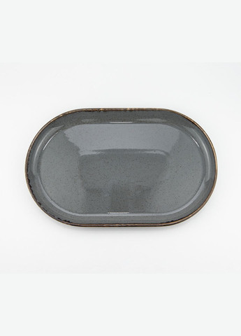Тарелка овальной формы Seasons Dark Grey 118132 32см Красивая овальная тарелка Фарфоровая тарелка Porland (277949308)