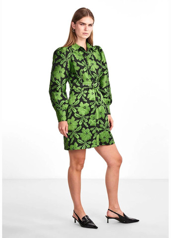 Комбинированное кэжуал платье в цветочный принт Y.A.S однотонное