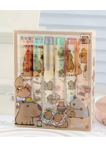 Набір фломастерів маркерів з капібарою, 6 шт No Brand (361205166)