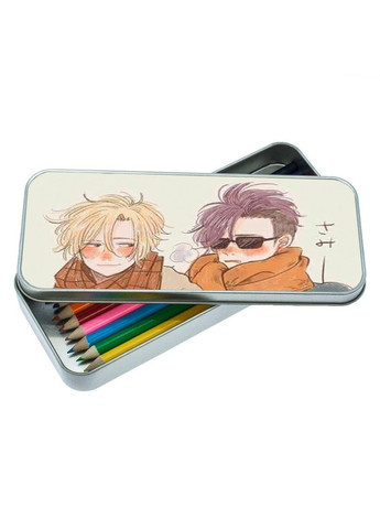 Пенал школьный для мальчика и девочки металлический Аниме Банановая рыба #009 7*18 см Silver No Brand (309154568)