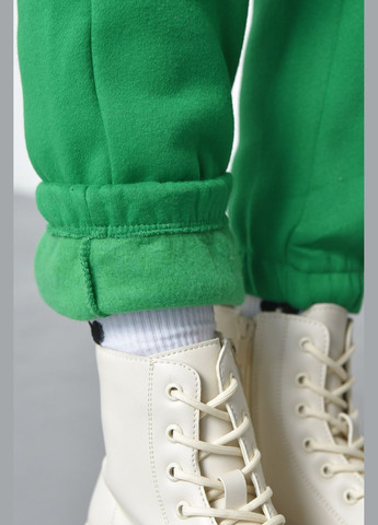 Спортивні штани жіночі на флісі зеленого кольору Let's Shop (285779387)