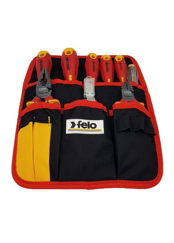 Набір діелектричних викруток Ergonic 3,5/4,0/5,5/PH1/PH2/PZ2/тестер з діелектричними пасатижами, бокорізами, ноже (11126) Felo (298574230)