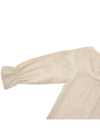 Бежевое платье-вышиванка льняное детское для девочек trendy тot Trendy Tot (371262571)