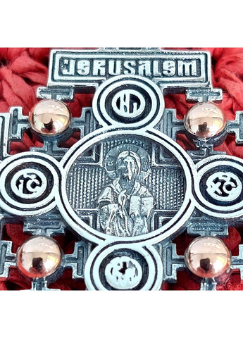 Срібний чоловічий Хрест великий із золотом No Brand (355921924)