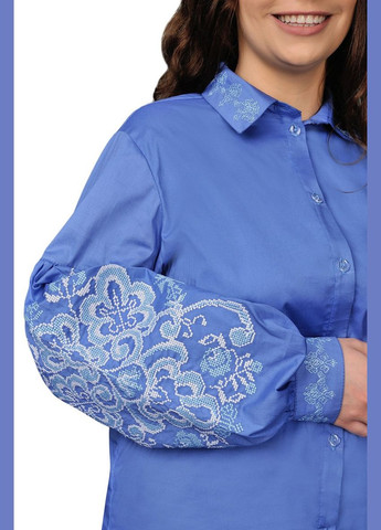 Жіноча котонова сорочка з вишивкою (блакитний) Golfstream (283256159)