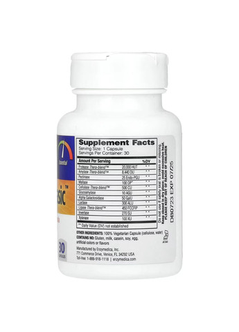 Травні ферменти Digest Basic Essential Enzyme Formula 30 Capsules Enzymedica (291985940)
