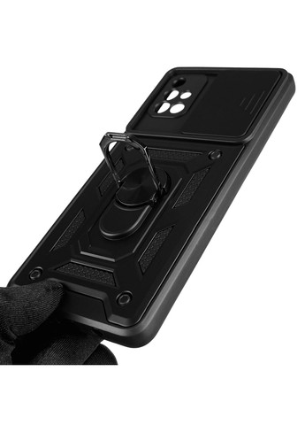 Чохол для Galaxy A71 (SM-A715F) броньований з кільцем зі шторкою на самсунг а71 чорний rg1 Samsung (366020030)