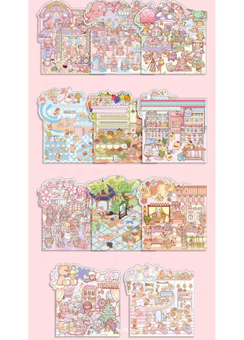 Набір – коробочка румбоксів "Місто Пелюсток і Фантазії" з 20 сцен — наклейки, стікери, антистрес, творчість No Brand (361850424)