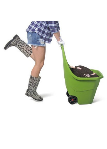 Садовая пластиковая тележка PROSPERPLAST 55 л оливковая тачка для дачи и уборки материалов ProDobro (367266436)