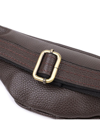 Сумка бананка мужская из натуральной зернистой кожи коричневая 29×11×4,5 см; 23137 Shvigel (362417639)