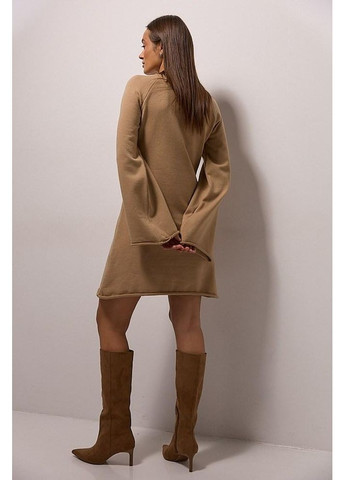 Бежевое кэжуал вязаное бежевое платье короткое украина No Brand