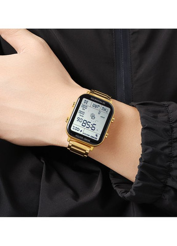 Часы 1888GD Gold электронные мужские с будильником и шагомером для активного использования ProDobro (367266544)