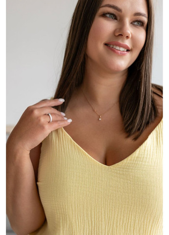 Жовтий демісезонний комплект мусліновий піжама та халат кж1808п жовтий MiaNaGreen