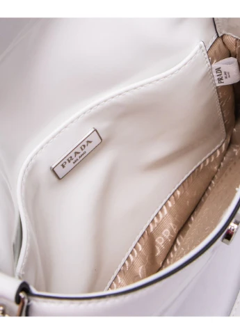 Сумка Prada Cleo Lacquered Leather Mini Bag White Прада (377510257)