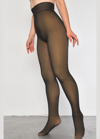 Колготки жіночі на штучному хутрі імітація шкіри чорно-бежевого кольору 3000D Let's Shop (302660456)