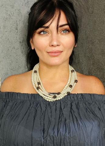 Кольє di classe ярусне з намистин та страз (336803698)