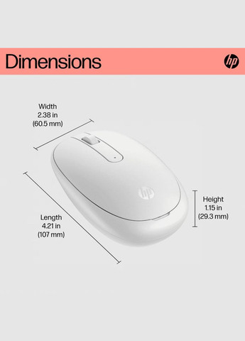 Мышка 240 Bluetooth White (793F9AA) HP (282841313)