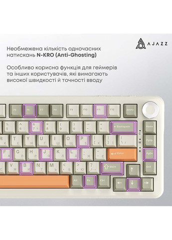 Клавиатура AK820 MAX Flying Fish Switch Retro Colour (AK820MAX-FF-R) Ajazz (357210236)