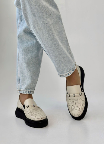 Evromoda Туфли женские кожаные на платформе светло-бежевый з, турция — демисезон (301012665)