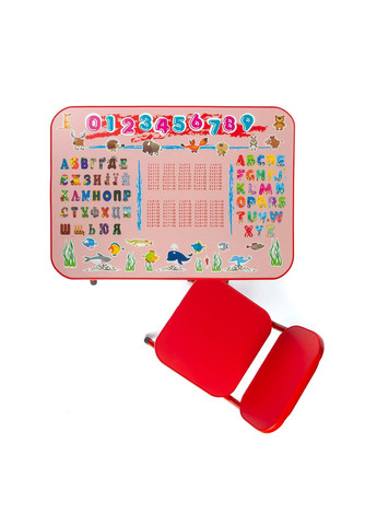 Парта OMMI для навчання та ігор Абетка червона (PT-56GR) Україна (365547669)