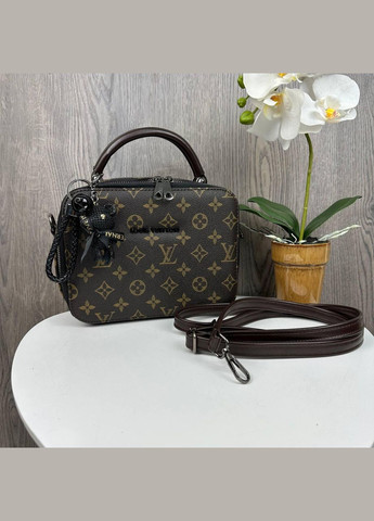 Женская сумка с брелоком мишкой, мини сумочка клатч на плечо стиль Луи Витон с брелочкой медведем No Brand (334730030)